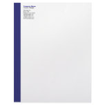 Navy Blue Left Sidebar Letterhead