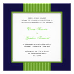 Navy Blue & Lime Green Wedding Invitation