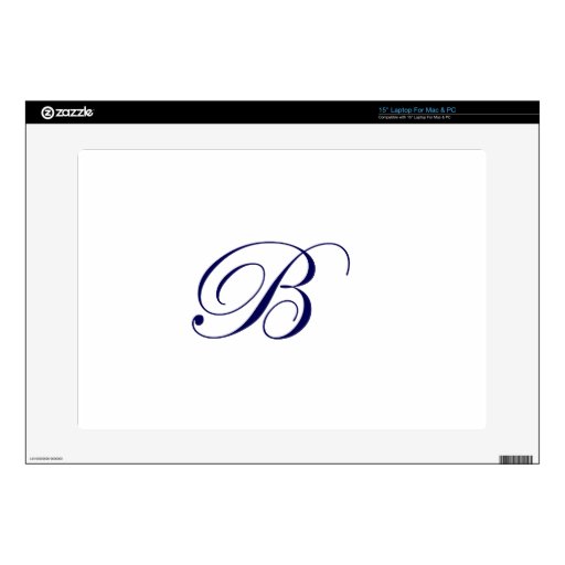 Navy Blue Monogram B Laptop Decal