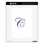 Navy Blue Monogram C Skins For NOOK