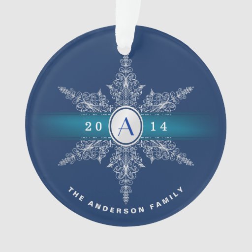 navy blue monogram snowflake christmas ornament zazzle navy blue monogram snowflake christmas ornament zazzle