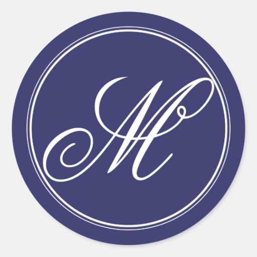 Navy Blue Monogram Stickers Zazzle