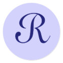 Navy Blue Monogrammed Initial Sticker