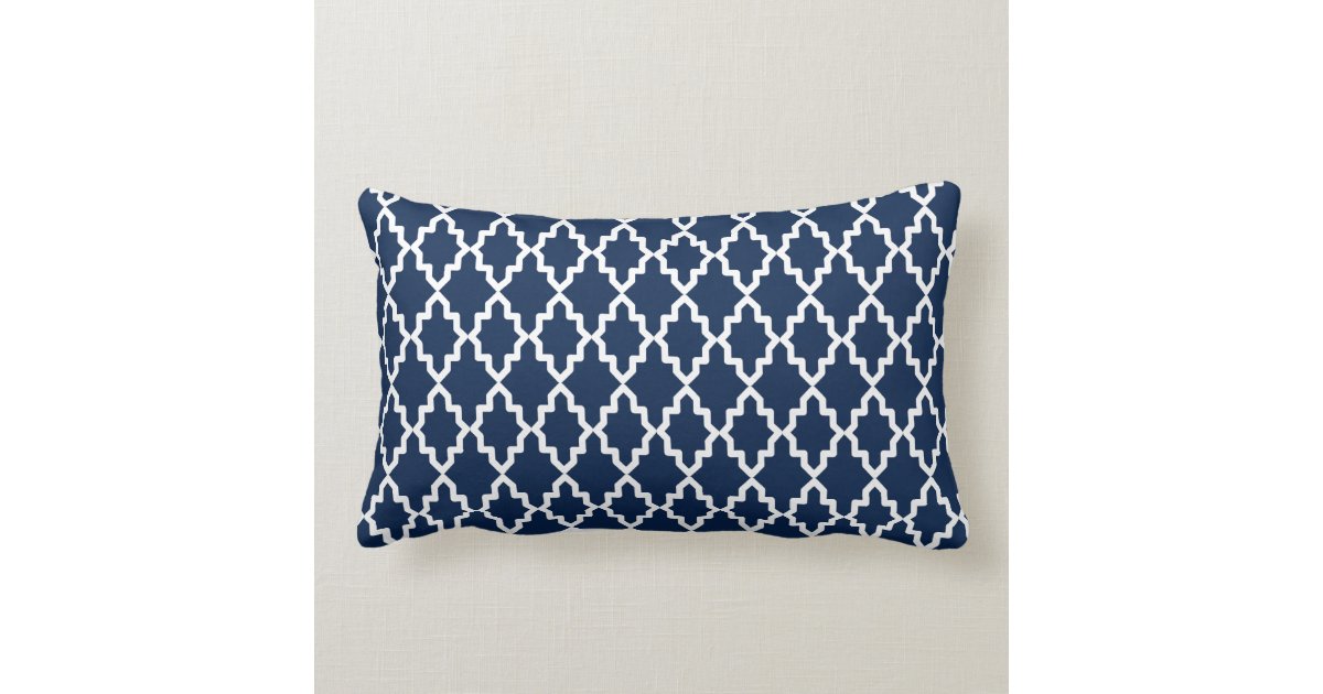 Navy Blue Moroccan Coral Monogram Throw Pillow Zazzle