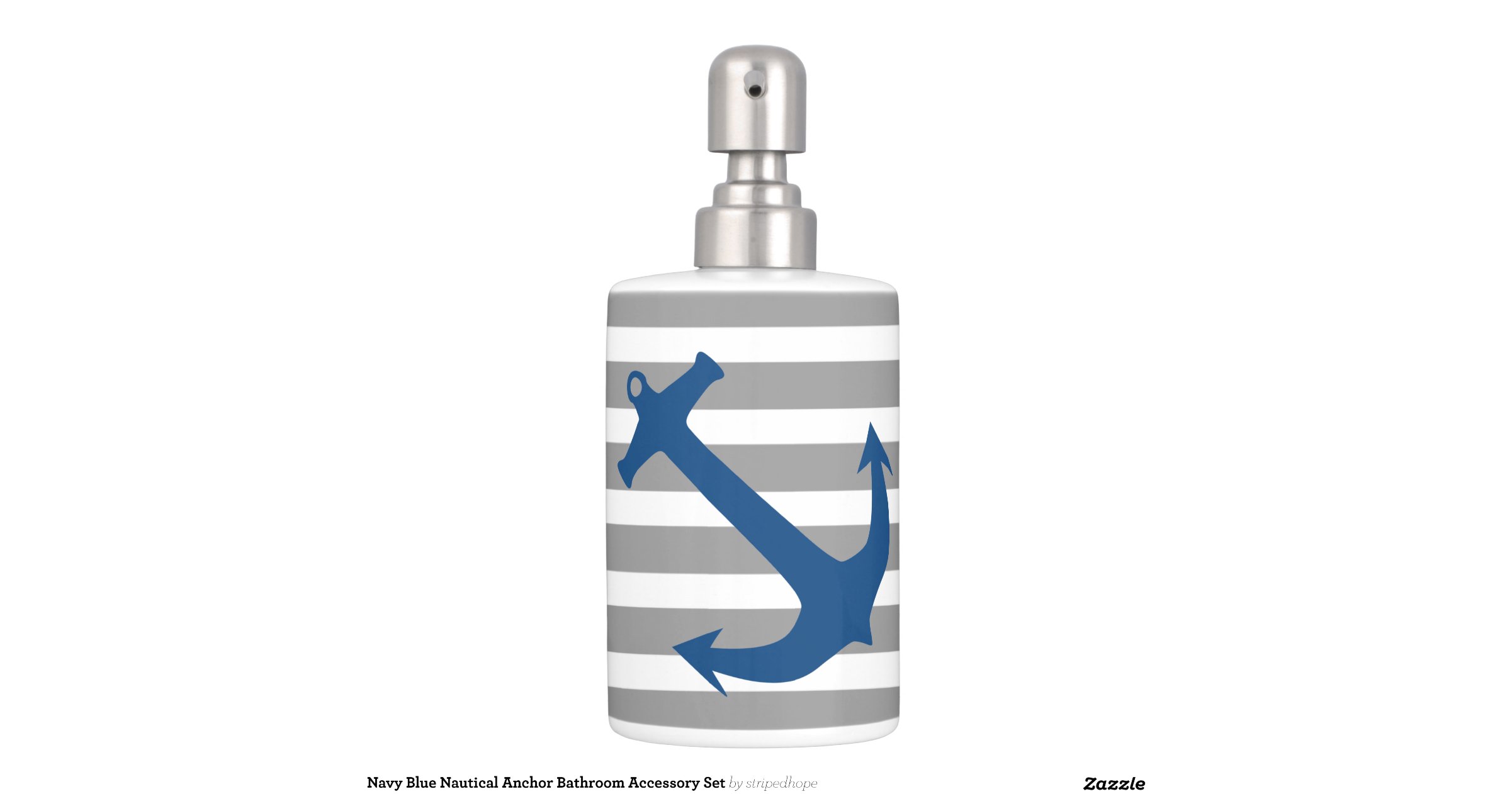 Navy Blue Nautical Anchor Bathroom Accessory Set Bath Sets Zazzle