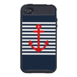 Navy Blue Nautical Cover For iPhone 4