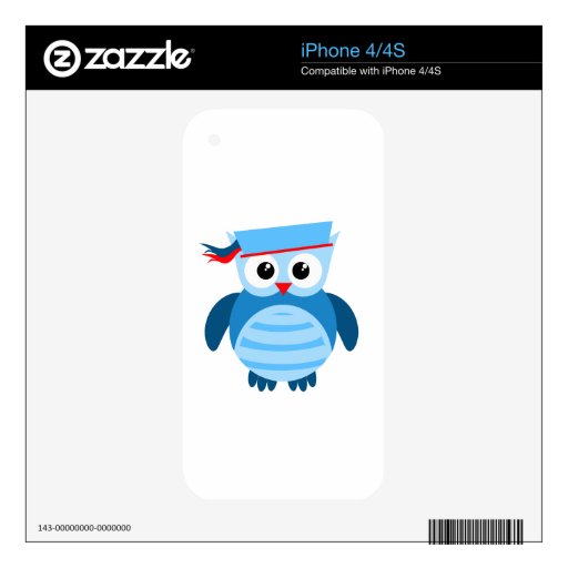 Navy Blue Nautical Owl Skins For The iPhone 4