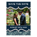 Navy Blue Nautical Photo Save the Date Cards Personalized Announcements