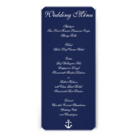 Navy Blue Nautical Wedding Menu Custom Invitations