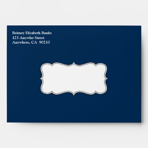 Navy Blue Nautical White Striped Wedding Envelopes Zazzle