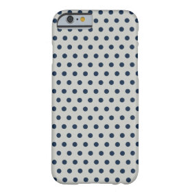 Navy Blue on Gray Tiny Little Polka Dots Pattern Barely There iPhone 6 Case