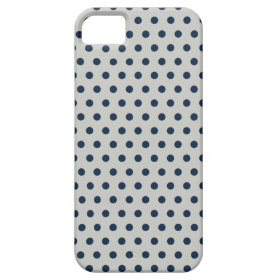 Navy Blue on Gray Tiny Little Polka Dots Pattern iPhone 5 Covers