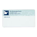 Navy blue peace on earth dove Christmas shipping label