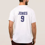 Navy blue personalized number & name sports jersey t-shirts