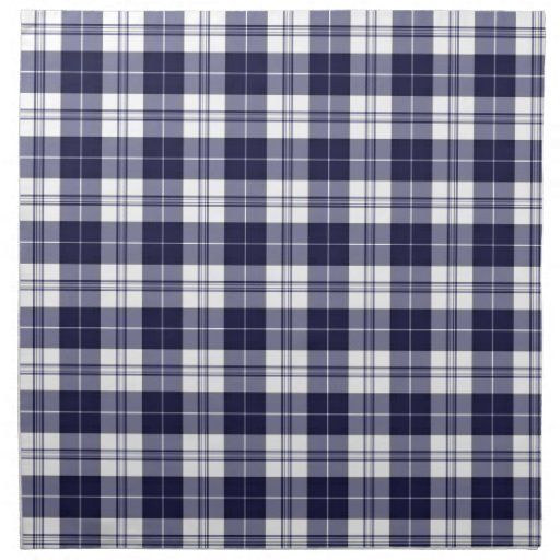 Navy Blue Plaid Cloth Napkins Zazzle
