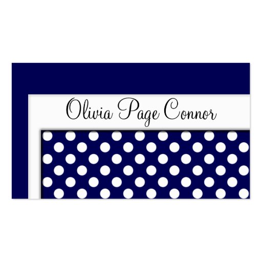 Navy Blue Polka Dot Professional Business Cards
