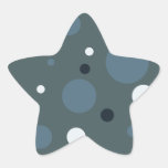 Navy blue polka dot star sticker
