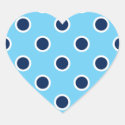 Navy Blue Polka Dots on Sky Blue Stickers