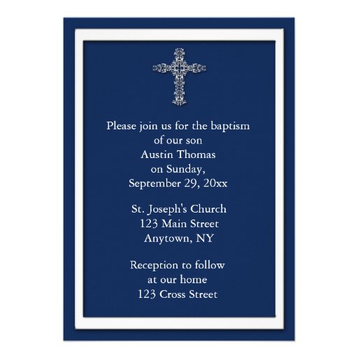 Navy Blue Religious Invitation