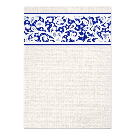 Navy Blue Rustic Burlap Linen Wedding Invitations