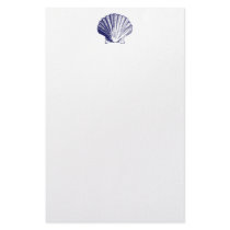 Navy Blue Seashell Stationery