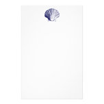 Navy Blue Seashell Stationery