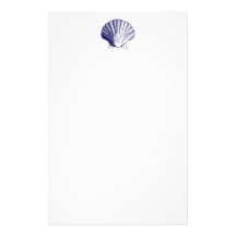 Navy Blue Seashell Stationery