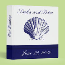 Navy Blue Shell Wedding Planner binders
