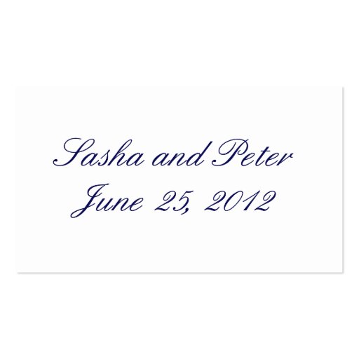 Navy Blue Shells Wedding Reception Seating Cards Business Card Templates (back side)