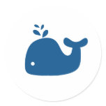 Navy Blue Silhouette Whale stickers