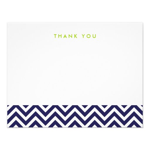 Navy Blue Simple Chevron Thank You Note Cards