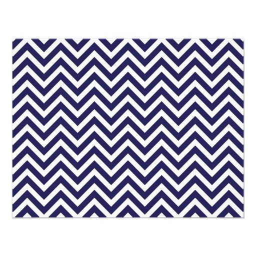 Navy Blue Simple Chevron Thank You Note Cards