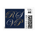 Navy Blue Small RSVP Postage Stamp by aslentz Navy Blue Small RSVP Postage Stamp