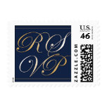 Navy Blue Small RSVP Postage Stamp
