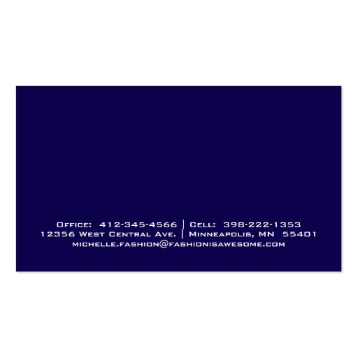 Navy Blue Square Professional Business Cards (back side)