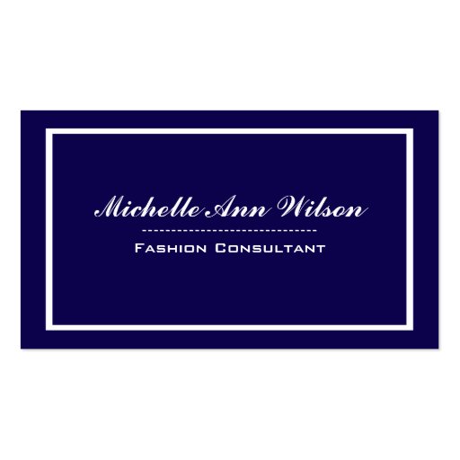 Navy Blue Square Professional Business Cards