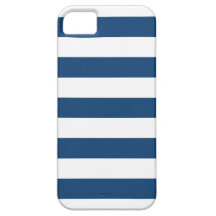Navy Blue Stripes Pattern iPhone 5 Case