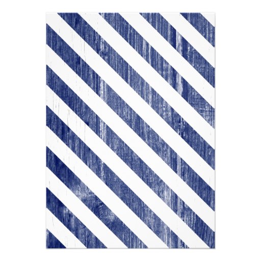 Navy Blue Stripes Wedding Invitations