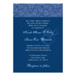 Navy Blue Swirl Damask Wedding S521 Custom Invite at Zazzle