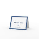 Navy blue traditional border simply thank you note card
