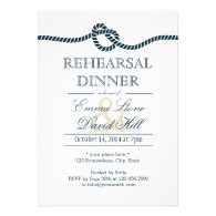 Navy Blue Tying the Knot Rehearsal Dinner Personalized Invitations