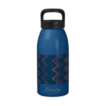 Navy Blue Wavy Stripe water bottles