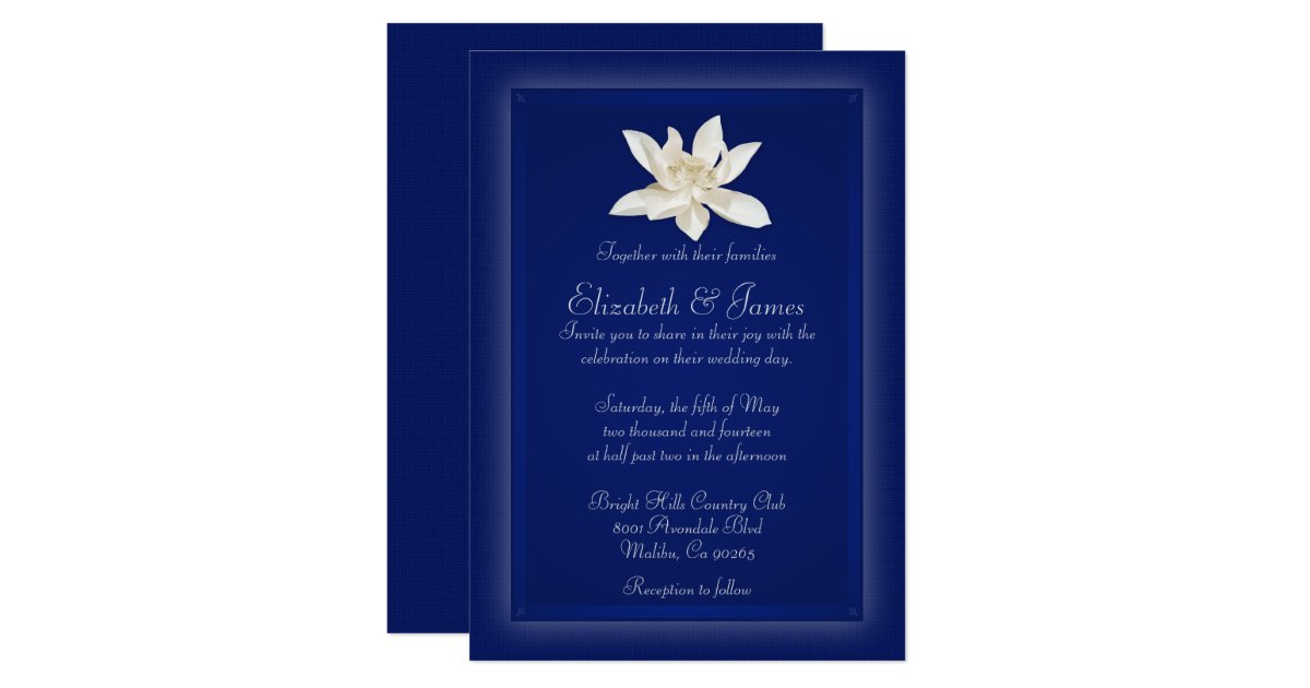 Navy Blue Wedding Invitations | Zazzle