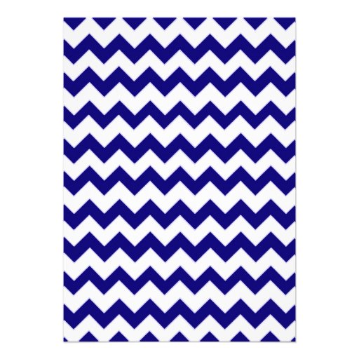 Navy Blue & White Chevron Bridal Shower Custom Invites