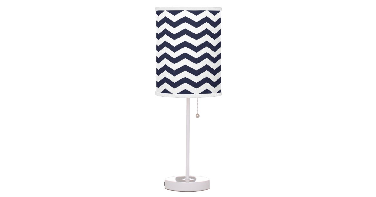 Navy Blue & White Chevron Pattern Desk Lamp Zazzle