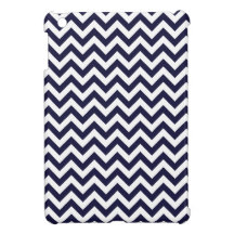Navy Blue White Chevron Pattern iPad Mini Cover