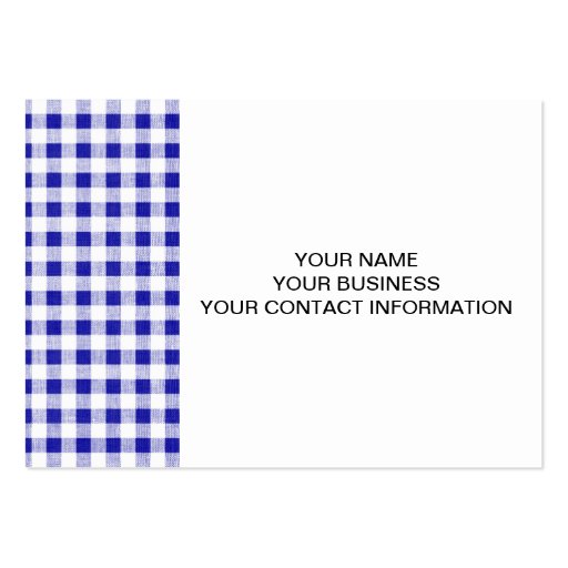 Navy Blue White Gingham Pattern Business Card Templates