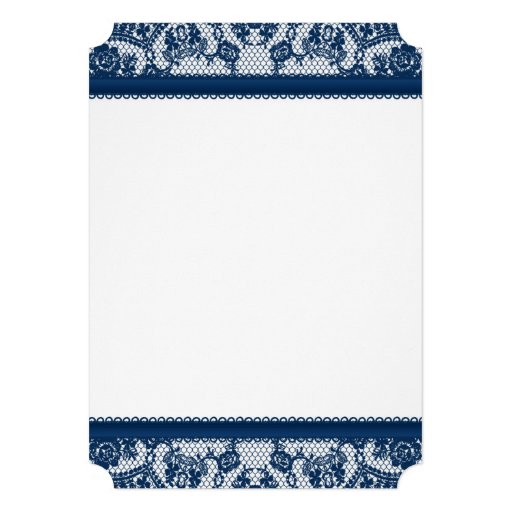 Navy Blue & White Lace Bow Rehearsal Dinner Invite