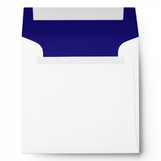 Navy Blue White Linen Envelopes