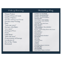 Navy Blue White Nautical Wedding Ceremony Programs